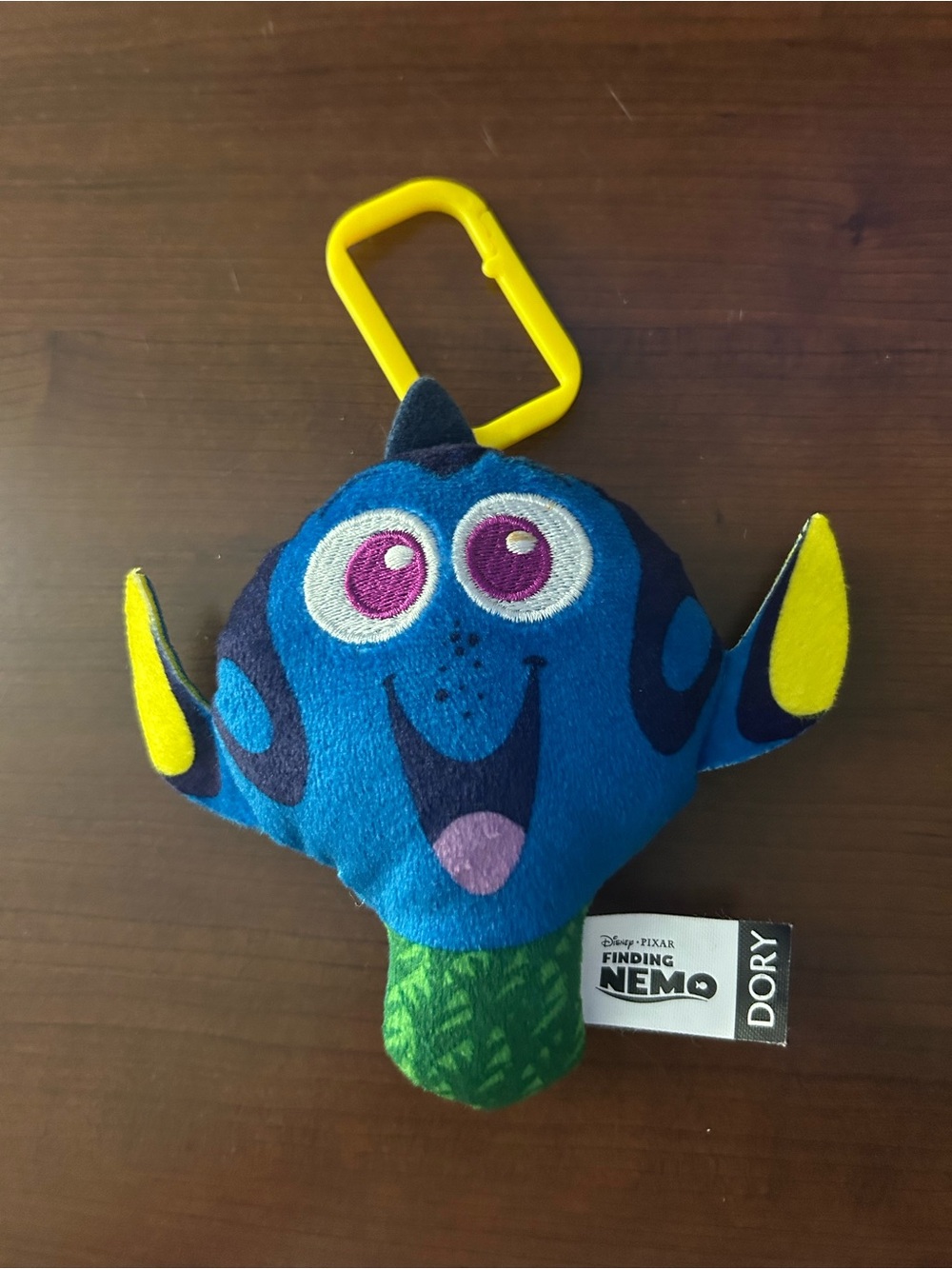 Disney Blue Dory Plush Clip-On with Yellow Accents